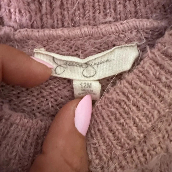 Jessica Simpson Toddler Sweater and Leggings Set - pink and gray, size 12 months - Picture 5 of 6